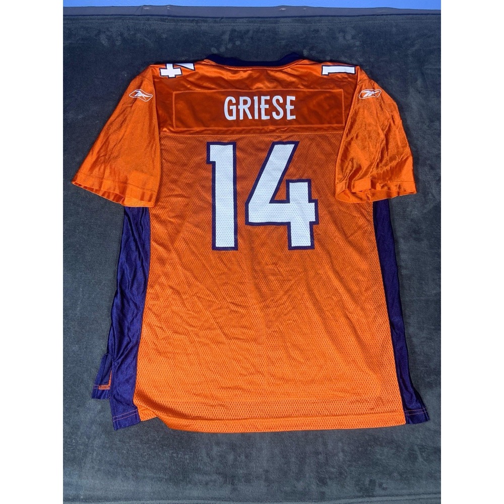 Brian GRIESE #14 Denver Broncos NFL ON FIELD REEBOK Jersey Large Orange - Picture 8 of 9